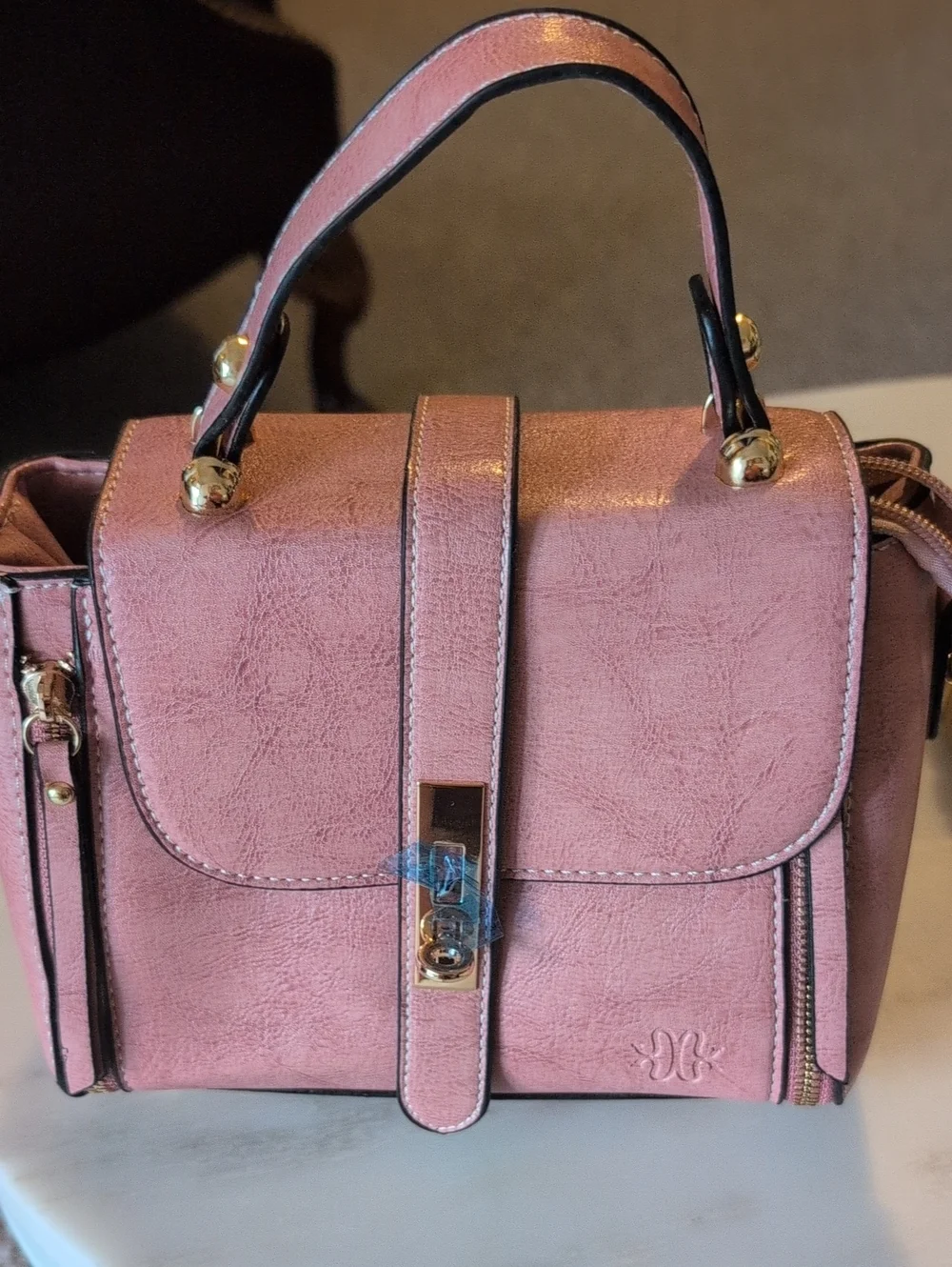 Stylish Pink Top-Handle Satchel Handbag